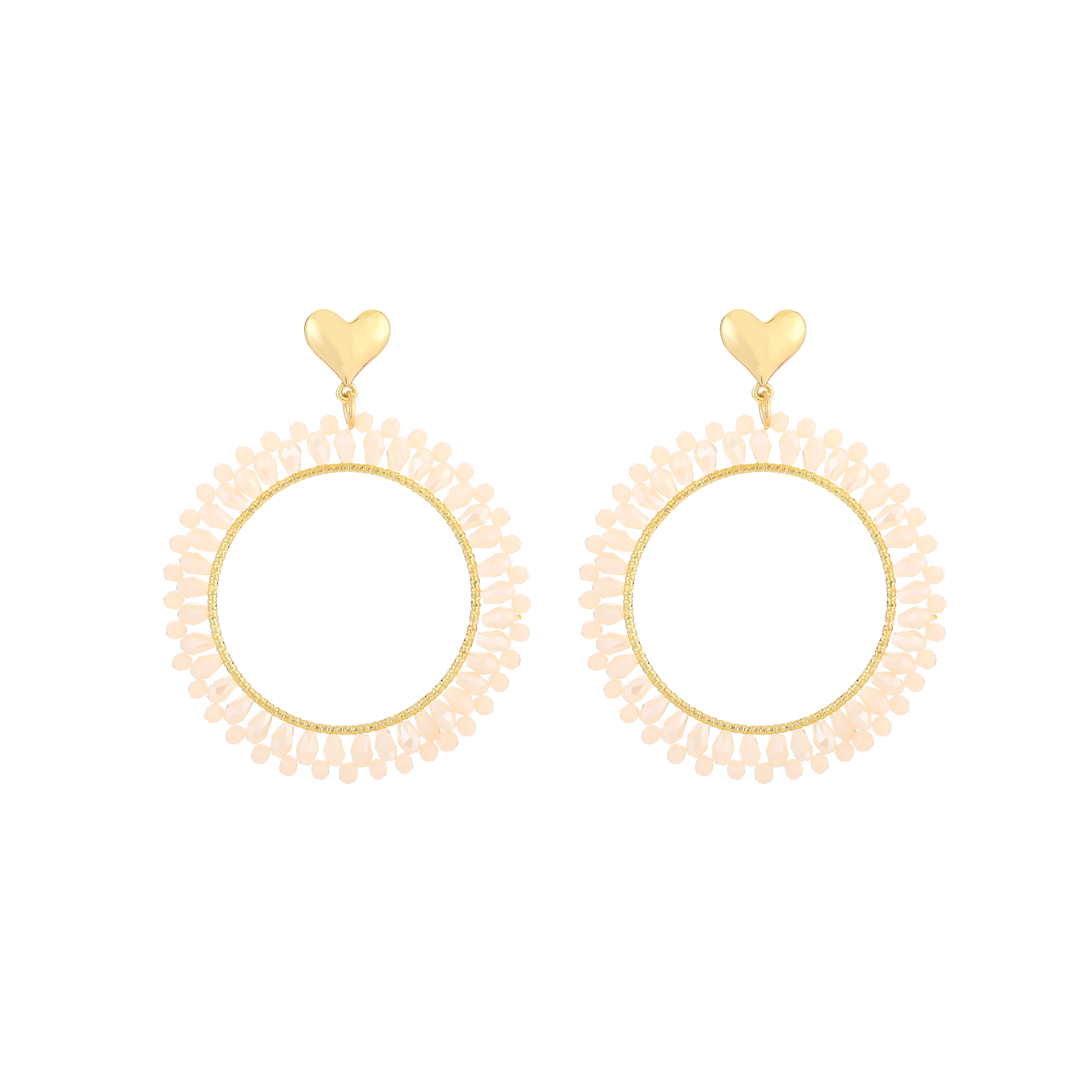 Summer oorbellen beige