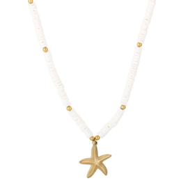 Kralenketting ster wit
