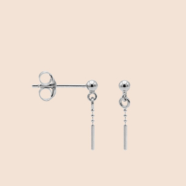 Earstud bar dots - echt zilver