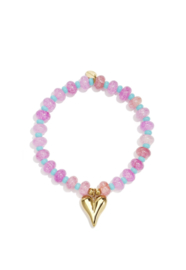 Kralen armband hartje pastel