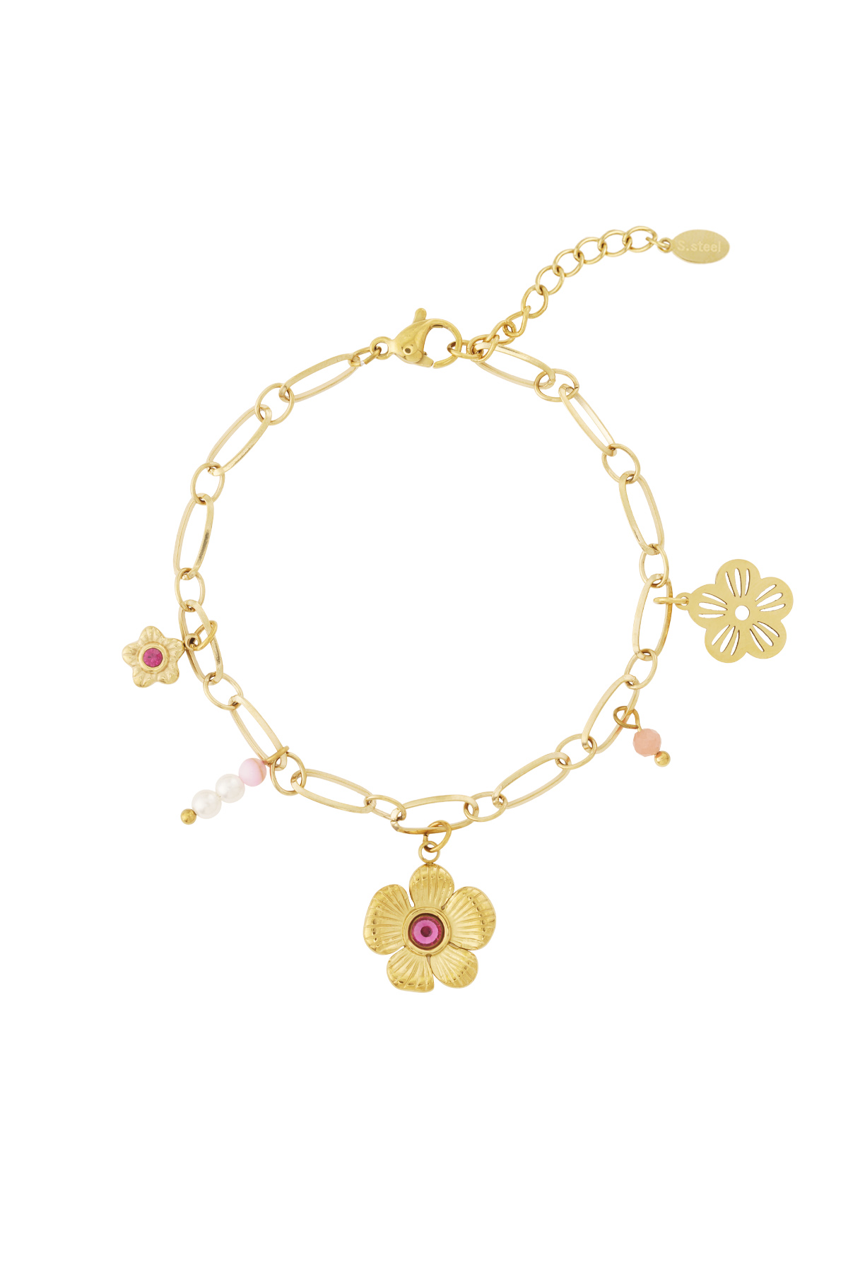 Bedelarmband bloem