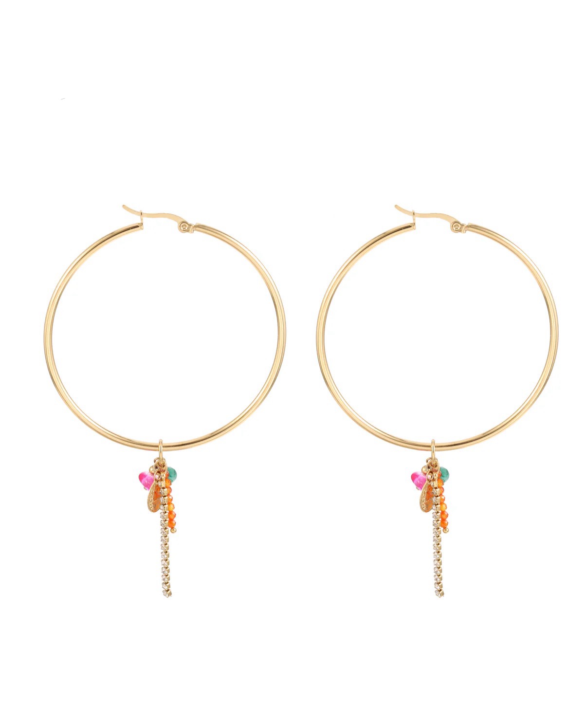 Oorbellen charms big hoops