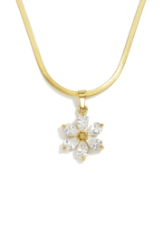 Stainless steel ketting zilver en goud met glinsterende bloem