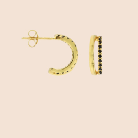 Half hoop black - echt zilver