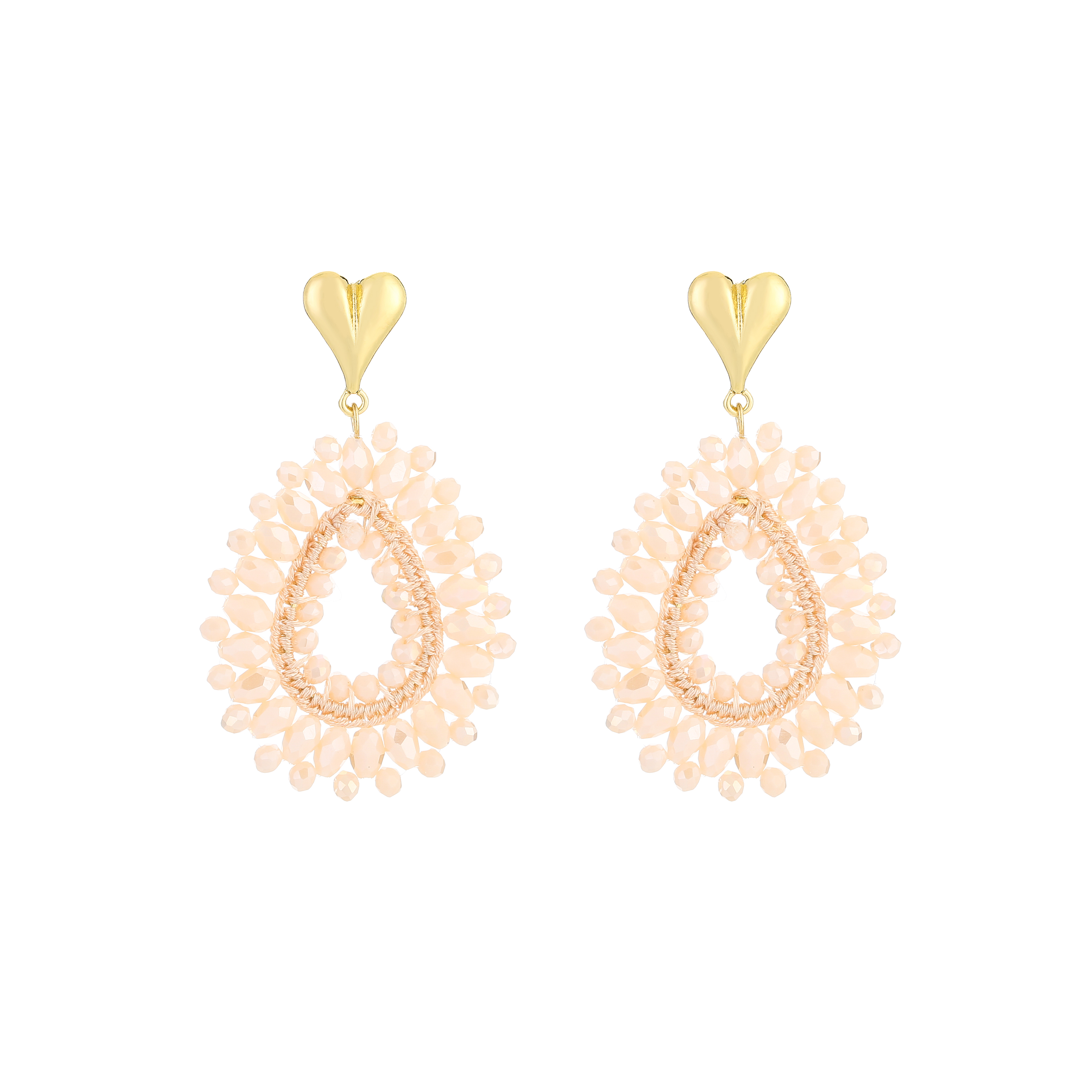 Summer oorbellen beige