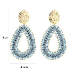 Statement oorbellen blauw