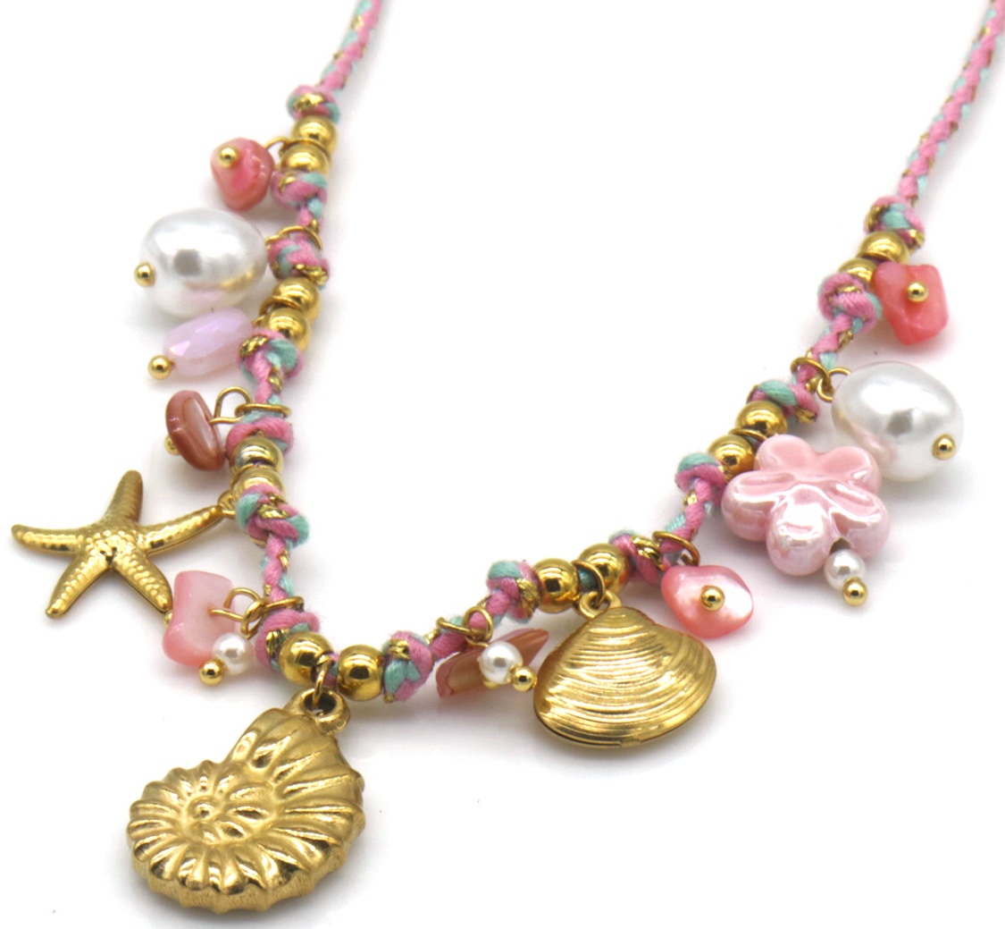 Ketting pretty beach pink