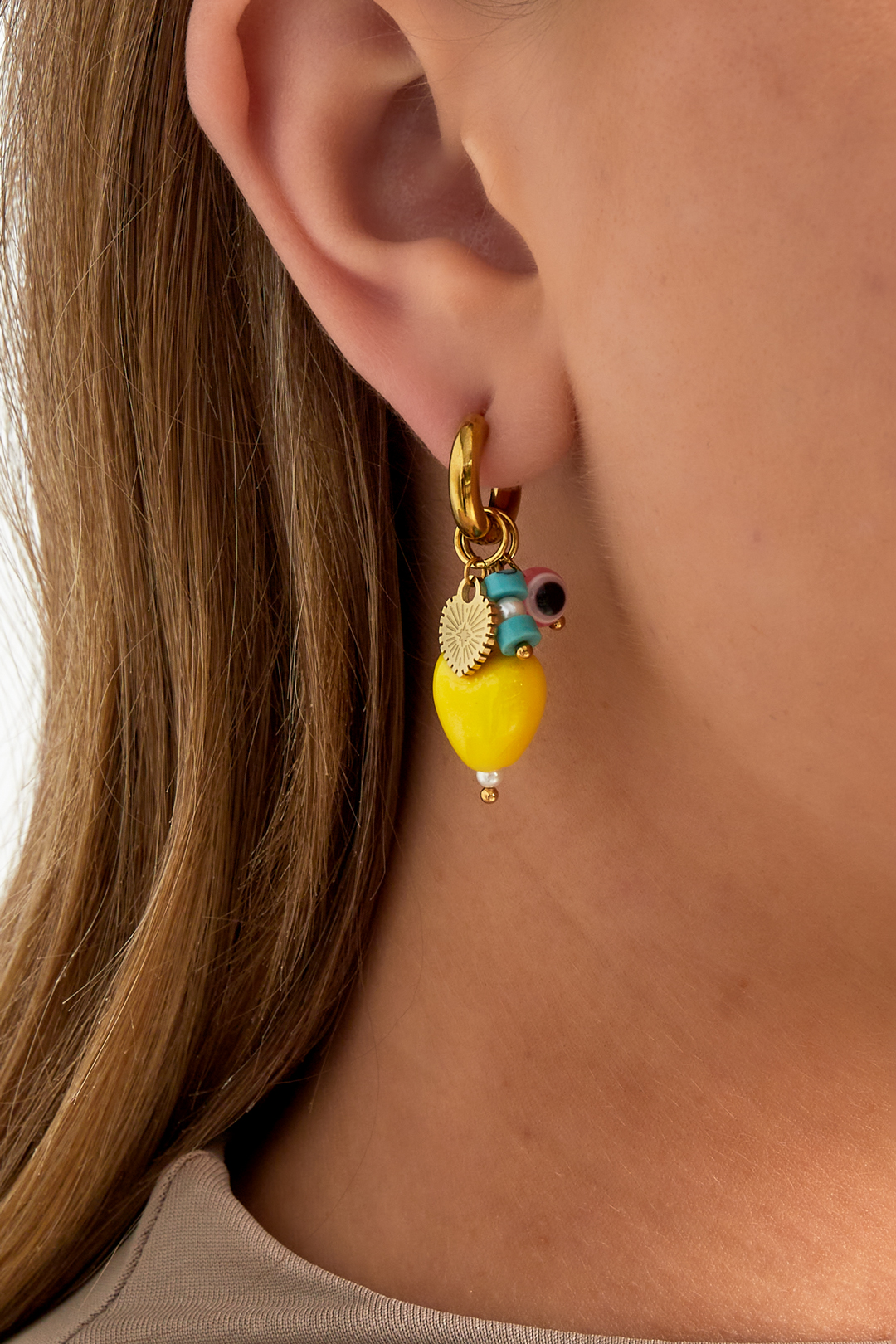 Oorbellen charms geel