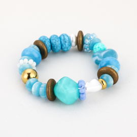 Kralen armband blauw