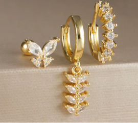 Earparty voor 3 gaatjes pretty goud