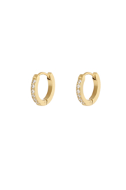 Basic oorringen stainless steel in zilver en goud met steentjes