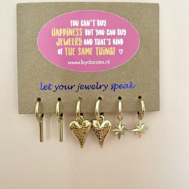 Earcandy set charms - earparty 3 gaatjes