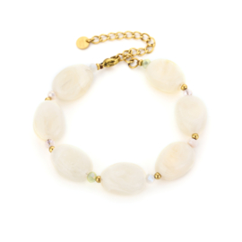 Grote kralen armband wit