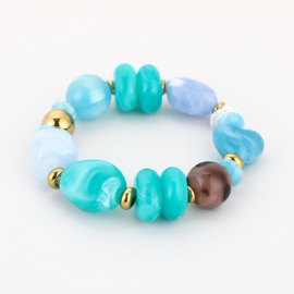 Kralen armband kleurrijk multi blauw