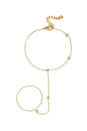 Hand chain armband steentjes in zilver en goud stainless steel