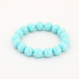 Kralen armband elastiek zeeblauw