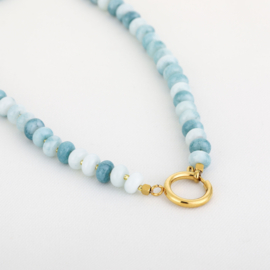 Kralenketting blauw mix