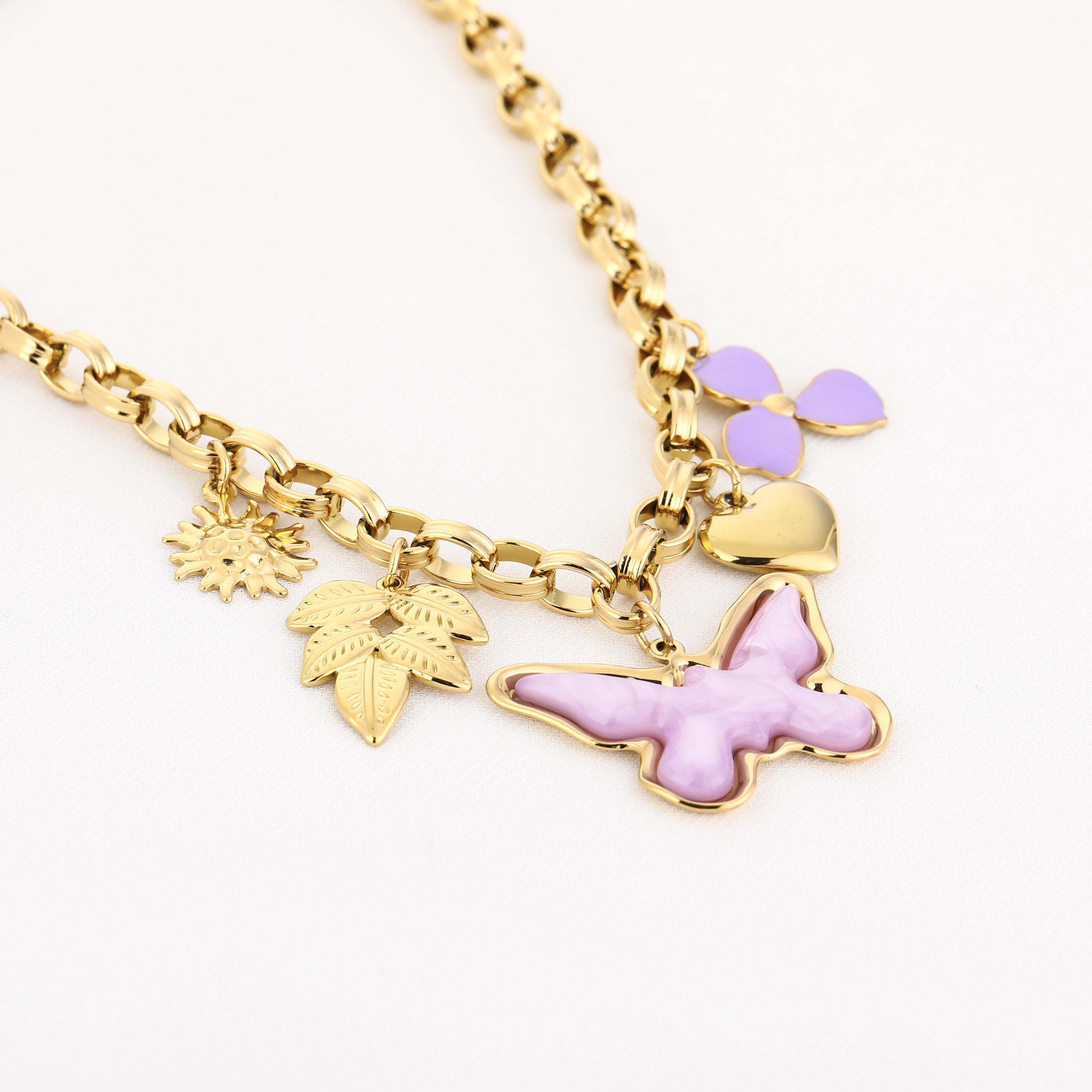 Bedelketting vlinder paars