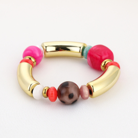 Kralen armband kleurrijk multi tubes
