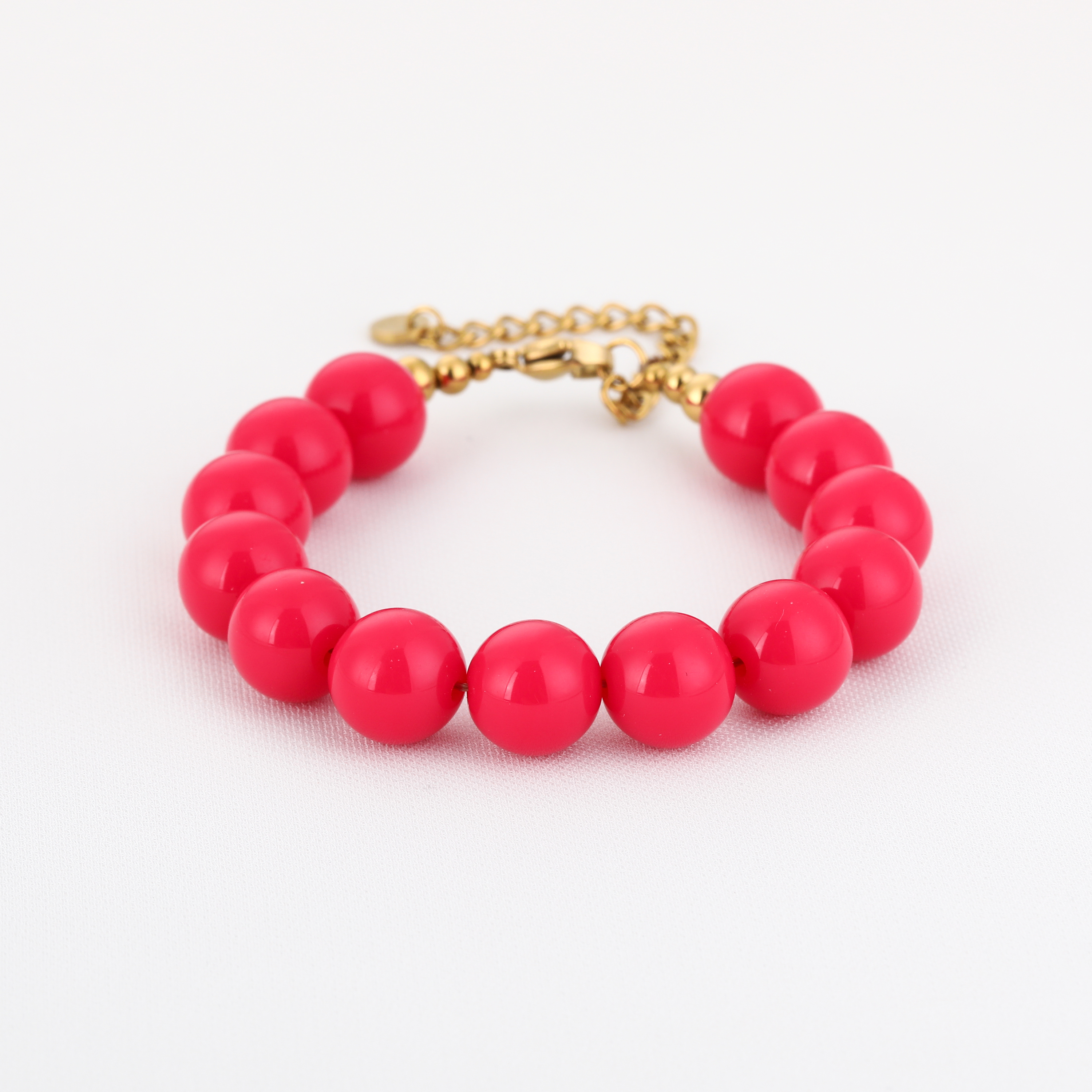 Grote kralen armband fuchsia