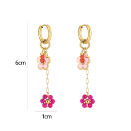 Oorbellen charms flower