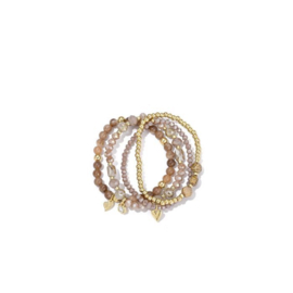 Armbandenset kralen nature
