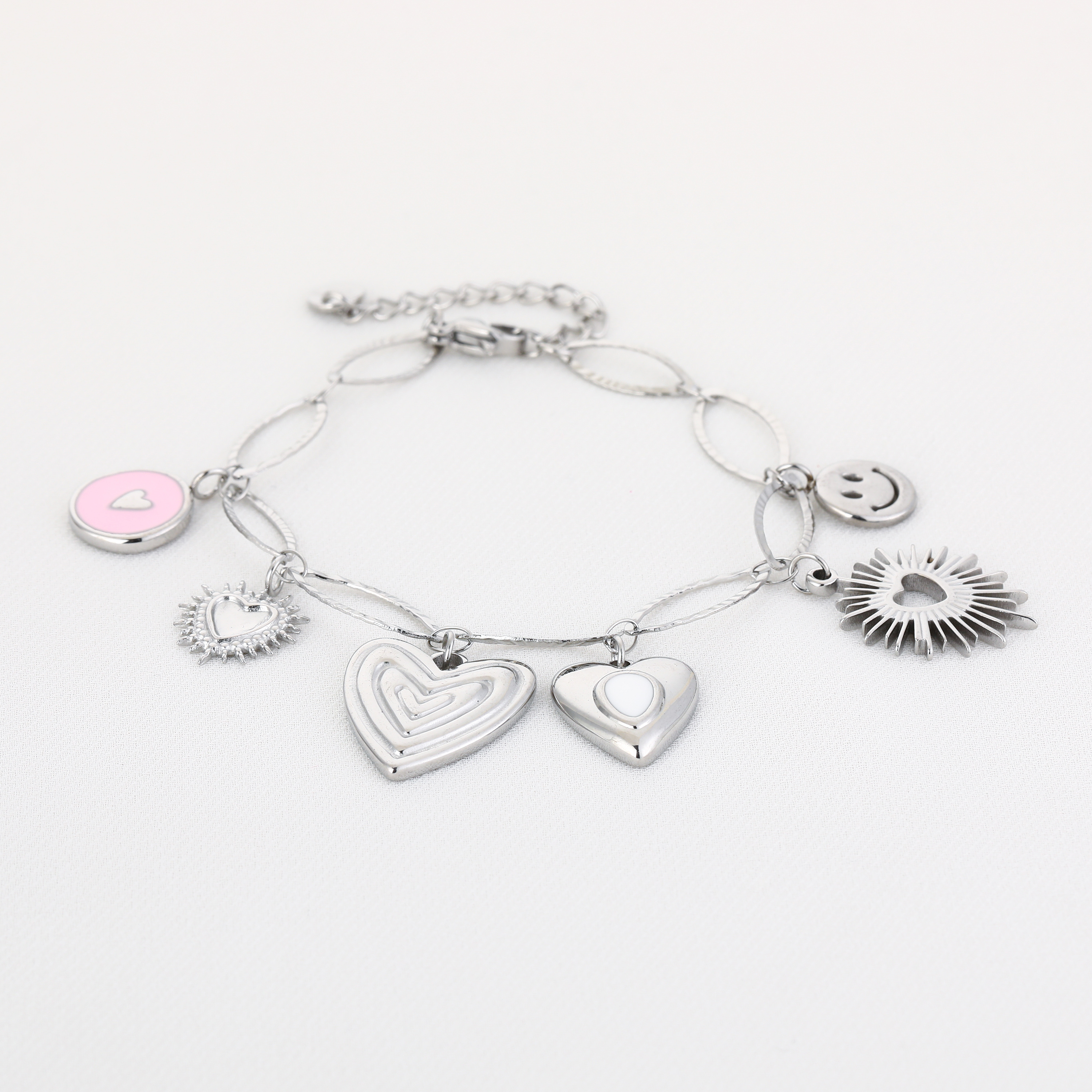 Bedelarmband all hearts zilver