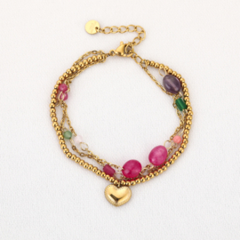 Bedelarmband goud stainless steel