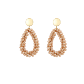 Statement oorbellen beige