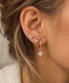 Earparty voor 3 gaatjes pretty goud