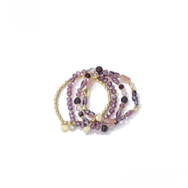 Armbandenset kralen multi goud