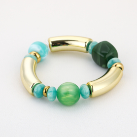 Kralen armband kleurrijk groen tubes