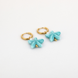 Oorbellen starry pretty turquoise