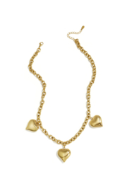 Stainless steel ketting met hartjes