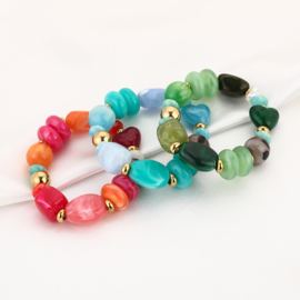 Kralen armband kleurrijk multi roze
