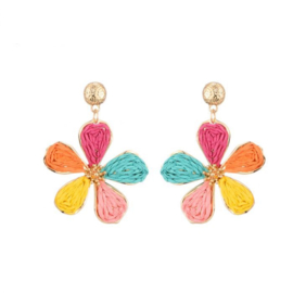 Oorbellen bloem multi