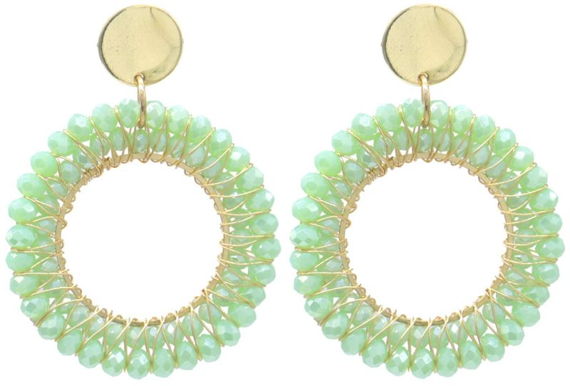 Statement oorbellen roundies groen