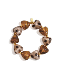 Kralenarmband hartjes kralen panter