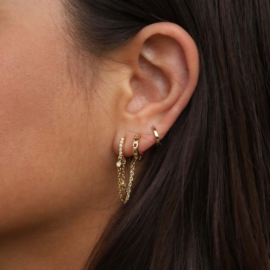 Oorbellen Chain & bling - echt zilver