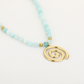 Kralenketting beach blauw