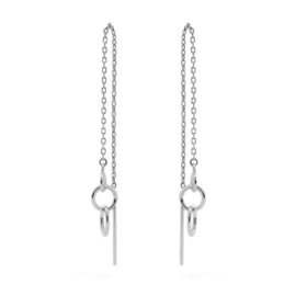 Falling rings lange oorbellen - echt zilver