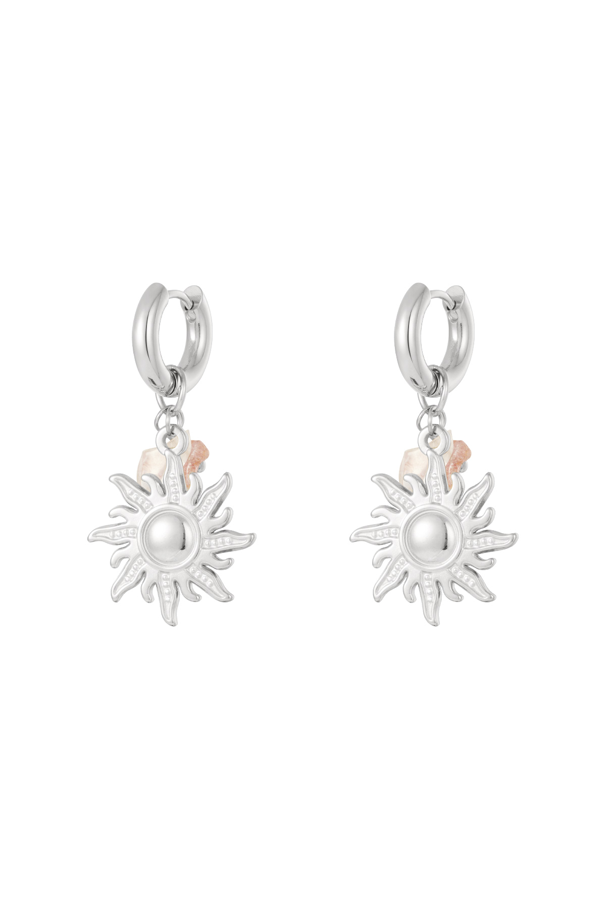 Oorbellen charms zon met steentje