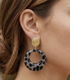 Statement oorbellen panter achtige look rond