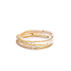 Armbandenset kralen beige