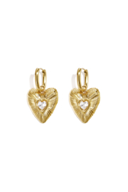 Oorbellen stainless steel goud met hart