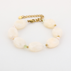 Grote kralen armband wit