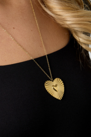 Half lange ketting met hart goud