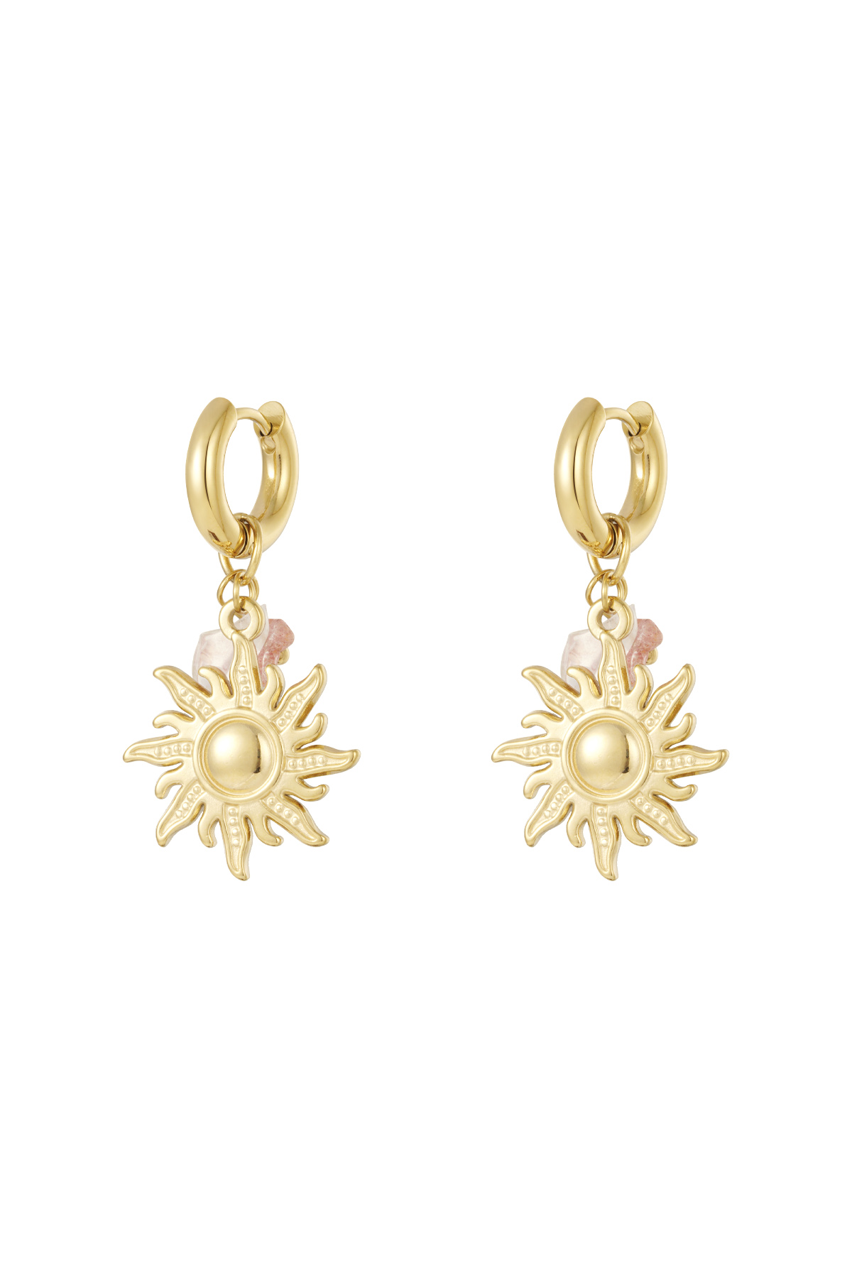 Oorbellen charms zon met steentje
