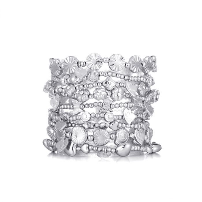 Armbandenset kralen zilver