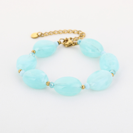 Grote kralen armband turquiose